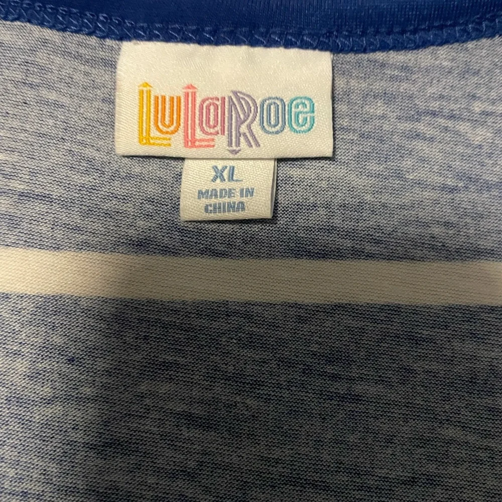 LuLaRoe Navy and White Striped Tank Top - Picture 2 of 3